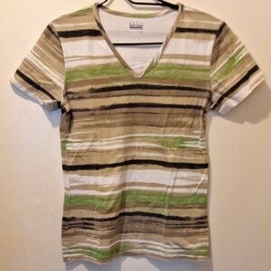 Green and Brown Striped Kids Shirt